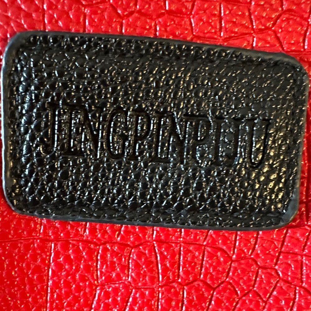 JINGPINPIJU Red and Black Textured soft Bag.